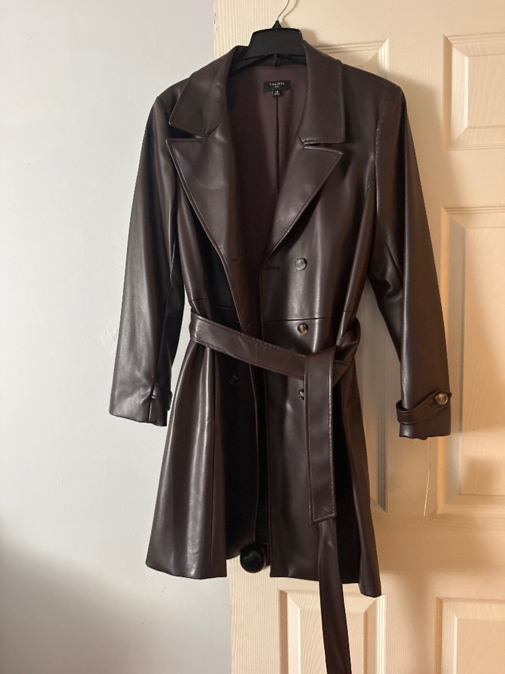 Tahiti vegan leather belted jacket